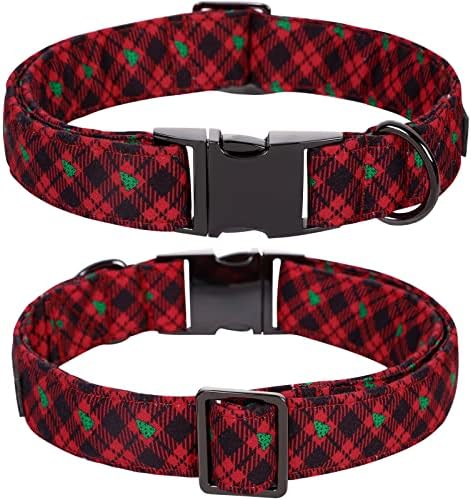 Lionet Paws Christmas Dog Collar with Felt Flower, Dog Flower Collar with Metal Buckle for Dogs and Cats, Adjustable Comfortable Dogs Collars Girl, S, Neck 10-16 in
