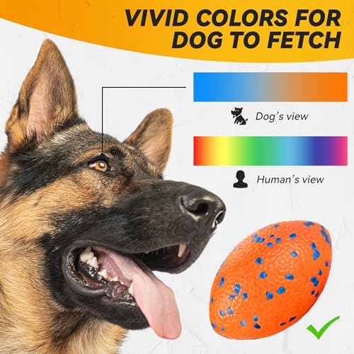 FUSOTO Dog Football Toy, 5.5in, Orange