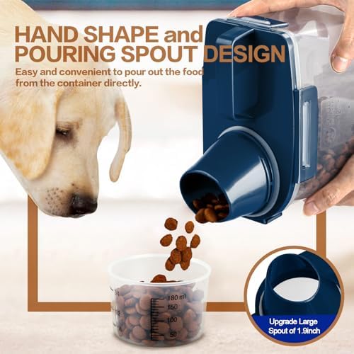 TIOVERY Upgraded Dog Food Storage Container Small, Small, Blue