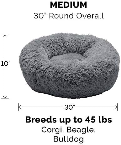 Furhaven Replacement Calming Donut Bed Cover, Gray, Medium