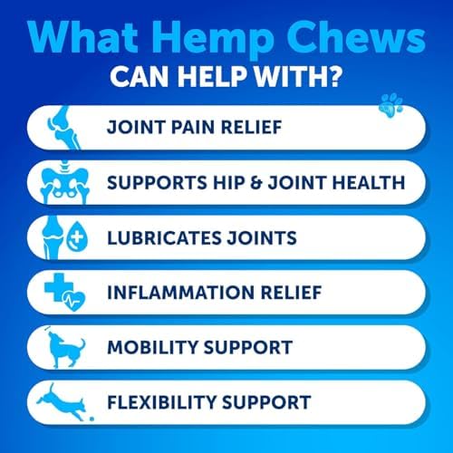 Hip and Joint Supplement Dogs - 120 Treats - Hemp and Joint Chews for Dogs