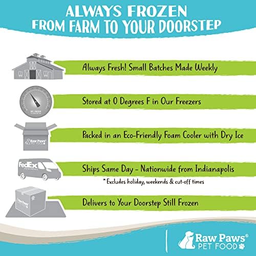 Raw Paws Frozen Raw Chicken Recipe Dog & Cat Food, 1-lb Rolls (20 Pack)