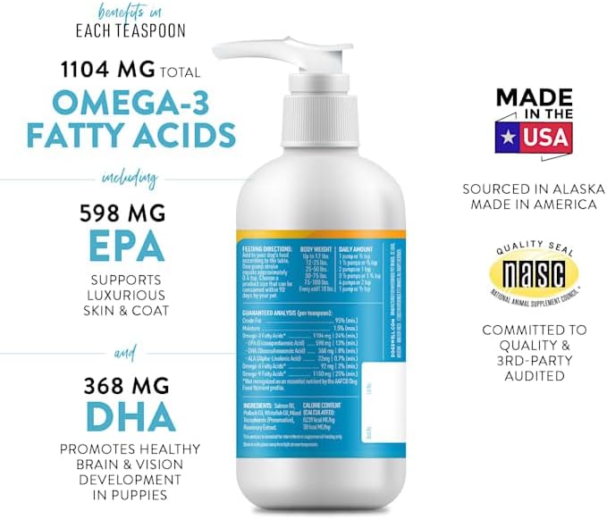 Wild Alaskan Skin & Coat Salmon Oil Based Omega-3 Supplement for Dogs 8 fl. oz.