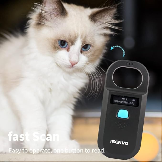 Pet Microchip Scanner, 15 Digit Pet Chip Scanner, Rechargeable(190A) | Support EMID FDX-B (ISO11784/11785) 134.2kHz/125kHz, Portable, Fast Scan, RFID Microchip Scanner for Animal/Pet/Pig/Dog/Cat