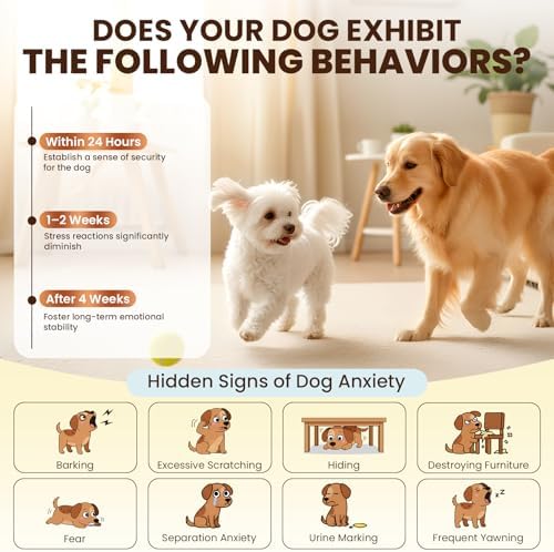 Dog Pheromones Calming Diffuser to Calm Dogs 6 IN 1 Kit (2 Diffusers+4 Refills), 6 IN