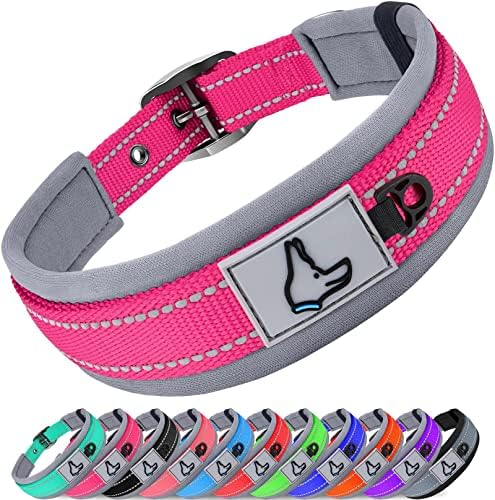 Joytale Reflective Dog Collar for Small Dogs with Wide Padding, Hotpink