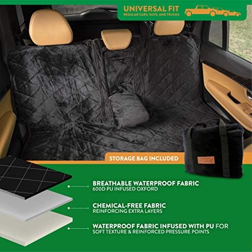 Plush Paws Luxury Rear Seat Protector - Regular Charcoal, Hammock