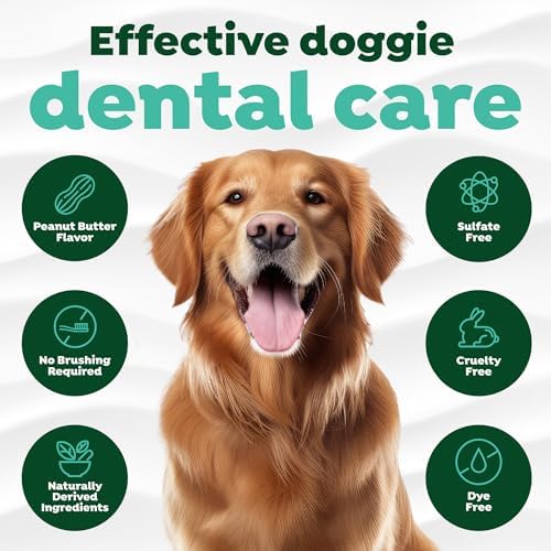 TropiClean No Brush Dog Toothpaste for Teeth Cleaning, Peanut Butter, 4oz