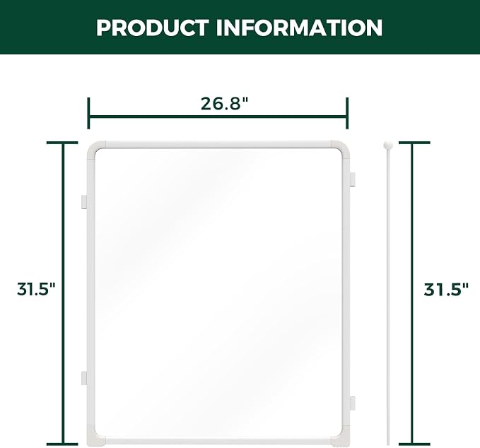 FXW AuraSpace Pro Acrylic Indoor Dog Playpen, Heavy-Duty with Metal Frame, 32" Height 2 Panels for Small and Medium Dogs, White│Patented