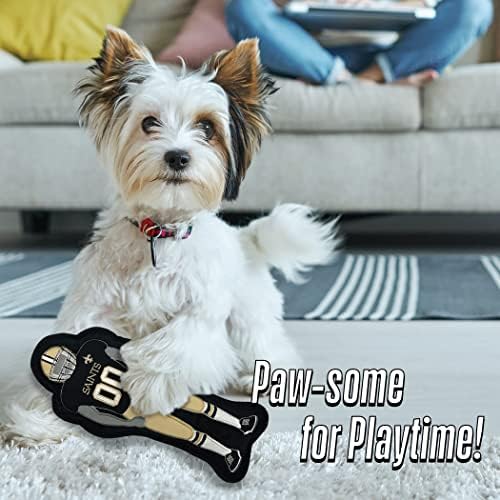 The 1st Ever Tough but Smooth Dog Toy NFL New Orleans Saints Football Athletes Player Tough Pet Toy. A Premium Quality Doggie Toy with Built-in Squeaker. Sports Fans Favorite Chew Toy