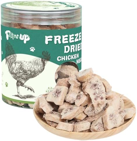 PAWUP Freeze Dried Chicken Necks Dog Treats，4.2 oz
