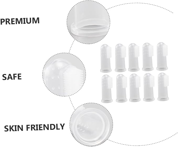 60pcs Silicone Finger Toothbrushes for Pets Dual-Sided Dog Cat Teeth Cleaning Tools Massage Bumps for Oral Health and for Dogs Cats and Animals