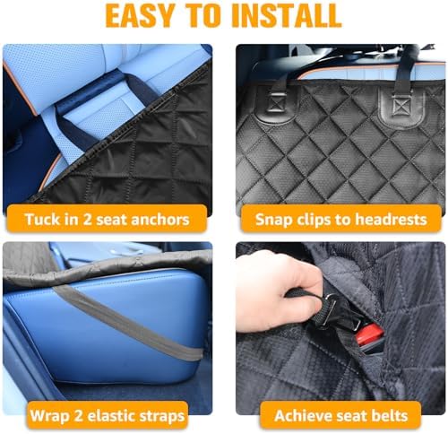 PETICON Dog Car Seat Cover - Rear Bench Seat Cover for Trucks