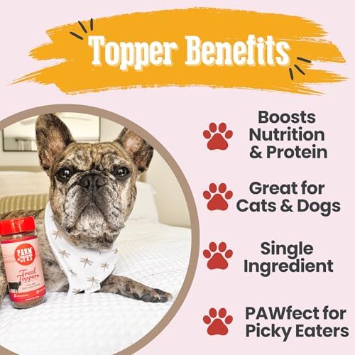 Farm To Pet - Dog Food Topper - 4.7 oz Beef Meal Toppers for Dogs, Single Ingredient, Lean, All Natural, Healthy Food for Small, Medium, Large Breeds, & Puppies - Made in USA