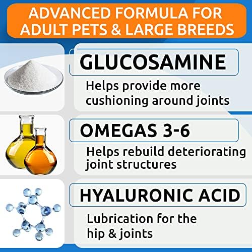 Glucosamine Treats + Probiotics Chews Bundle - Senior Advanced Joint Health + Upset Stomach Relief - Chondroitin, Omega-3 + Digestive Enzymes, Prebiotics - Hip & Joint Care + Improve Immunity - 240Ct