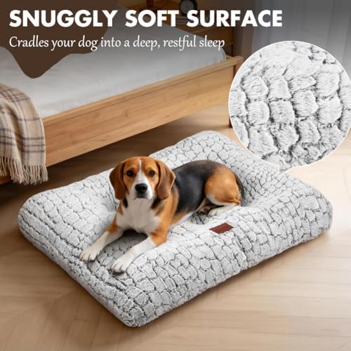 Dog Bed Crate Pad for Small Dogs 24"x18" White