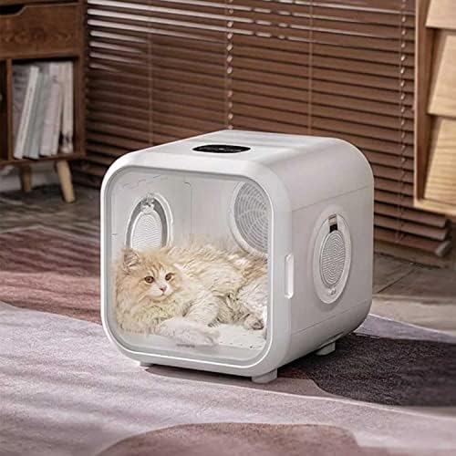 Cat Hair Dryer Box for Grooming, Fast Drying, Adjustable Temperature and Time,Bottom-Up Blowing and 360 Degree Warm Wind Cycle,Suitable for Cats and Small Dog Teddy, Corgi, Pomeranian