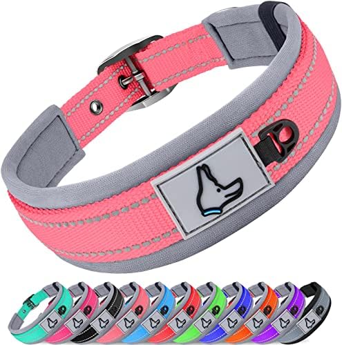 Joytale Reflective Dog Collar for Large Dogs with Wide Padding, Pink