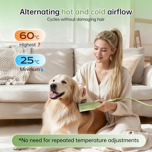 Dog Dryer for Pet Grooming,Pet Neck-Hanging Hair Dryer,Alternating Hot and Cold Airflow.Handheld & Hands-Free.Low-Noise, Ultra-Lightweight.High Wind Speeds.Adjustable Heat & Speed