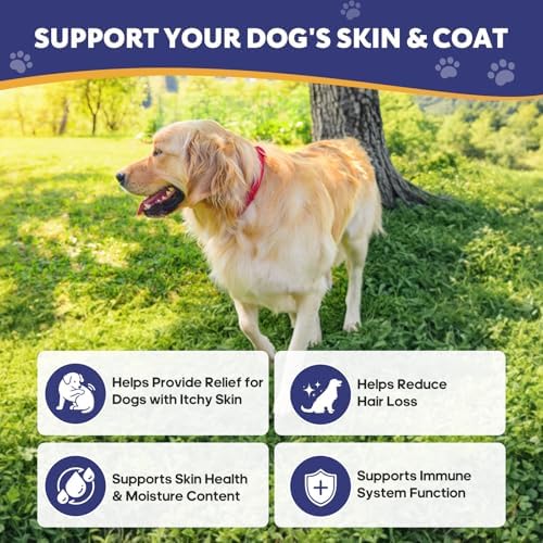 Dog Allergy Chews with Omega-3 Fish Oil, Skin & Immune Support, 120 Ct