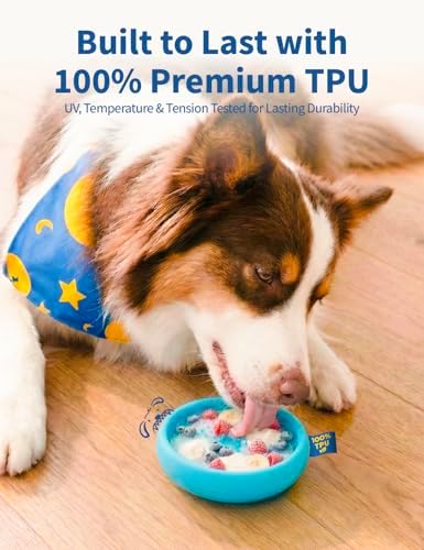 2-in-1 Dog Freezer Bowl & Licking Mat, Frozen Dog Treat Toy | Enrichment and Slow Feeder Toy for Small to Large Dogs, Fill with Treats and Freeze, Food-Grade TPU, Dishwasher Safe