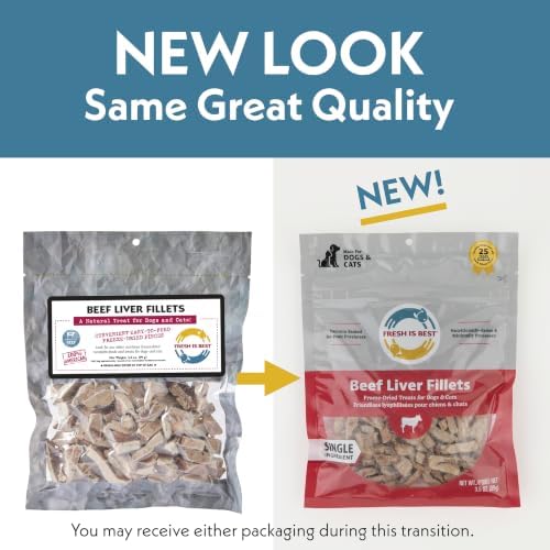 Fresh Is Best Beef Liver Fillets Freeze Dried Dog Treats for Cats & Dogs