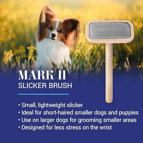 Chris Christensen Mark II Slicker Brush for Dogs, Small, Stainless Steel, Brown