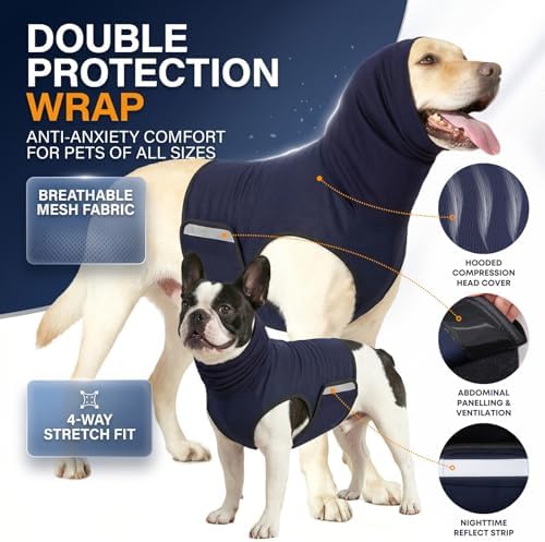 Dog Calming Hoodie Thunder Anxiety Relief Vest for Large Dogs