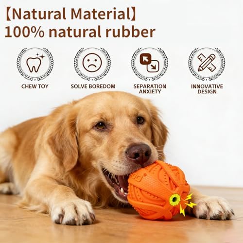 LaRoo Squeaky Dog Ball Toy, Floating, 3.5in, Orange