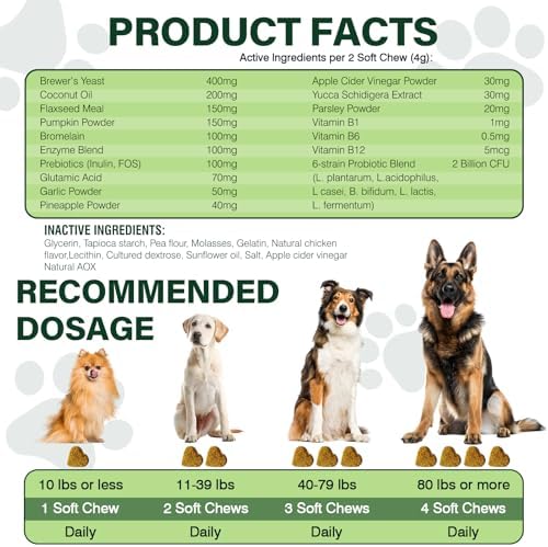 2 in 1 Control Coprophagia & Flea Tick Supplement-200 Chews Flea and Tick Prevention Chews-Natural Soft Treats with Digestive Enzymes Probiotics