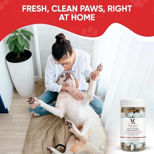 Warren London Deep Cleaning Paw Soak for Dogs – 30 Count Fizz Balls | Soothes Itchy, Irritated Paws with Seaweed, Tea Tree Oil & Aloe | Anti-Lick Paw Relief & Easy 5-Minute Spa