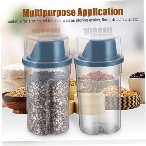 Mipcase 2pcs Airtight Pet Food Storage Containers Dry Food Bins for Cats and Dogs Easy Grip Design Spill-reducing Spout Lightweight and Durable