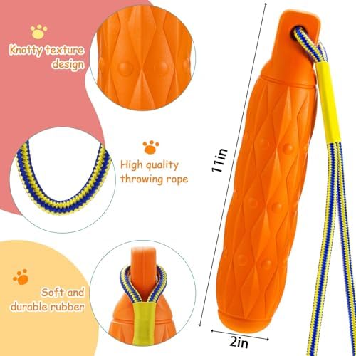 Blueweenly Floating Dog Bumper Toys with Throw Rope, 4-Pack