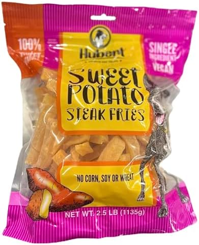 Hubert Sweet Potato Dog Treats, Single Ingredient Vegan Fries, 2.5 lb