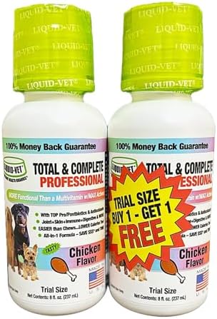 LIQUID-VET Total & Complete Dog Support - 10-in-1 (8 oz, Chicken)