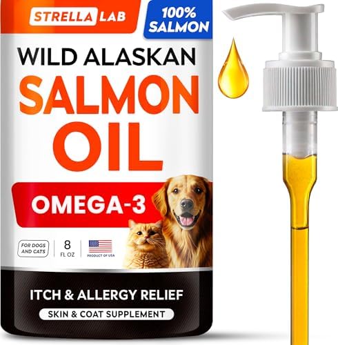 Wild Alaskan Salmon Oil for Dogs & Cats w/Omega 3 - EPA+DHA Fatty Acids