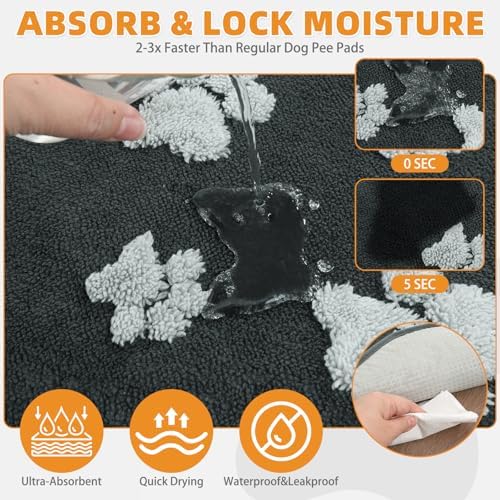 KOOLTAIL Washable & Waterproof Dog Whelping Pad for Large Dogs, 72x72in Super Absorbent & Soft Warm Plush Puppy Pads Potty Training, Quick Dry Reusable Pet Mats for Whelping Box Supplies,Playpen,Crate