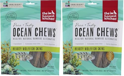 Honest Kitchen Ocean Chews Hearty Wolffish Skins Dog Treats - 3.25 oz (Pack of 2)