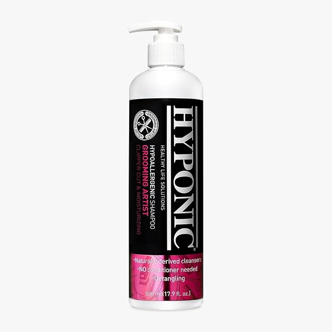 HYPONIC Grooming Artist Shampoo - Hypoallergenic Pet Shampoo for Groomers (Clipper Cut & Moisturizing (17.9 oz))
