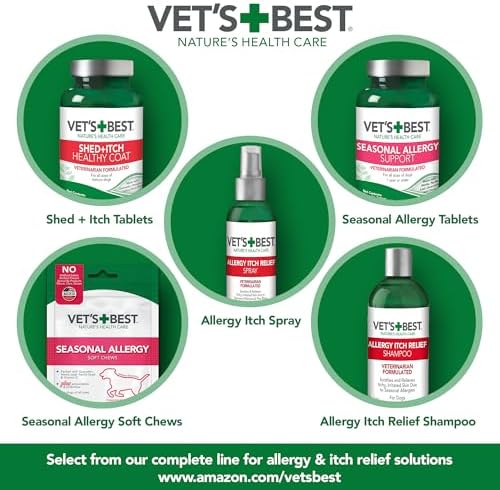 Vet's Best Allergy Itch Relief Dog Shampoo with Oatmeal, Aid Itching, 16 oz