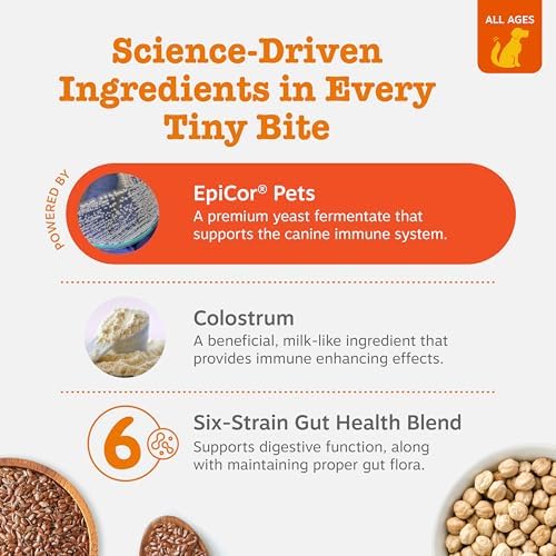 Zesty Paws Allergy Immune Bites - Dog Allergy Chews, Dog Probiotics for Itchy Skin and Ears, Lamb, Mini, 90ct (Pack of 3)