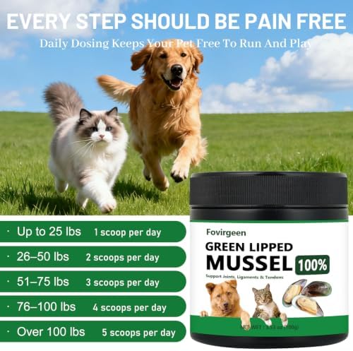 Green Lipped Mussels for Dogs, Dog Joint Supplement for Dogs & Cats