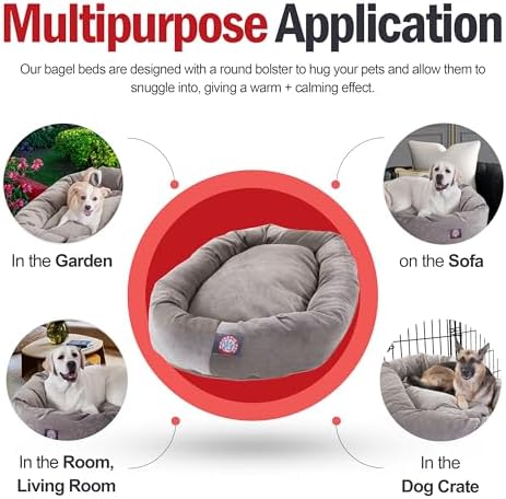 Majestic Pet Micro Velvet Calming Dog Bed, 24 Inch Small, Washable, Vintage
