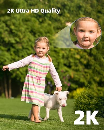 CKK 2K Security Camera Outdoor, 3MP WiFi Wireless Home Security Cameras