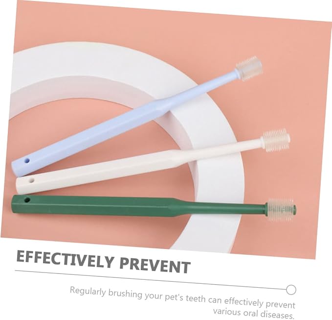 BESPORTBLE 4pcs Pet Toothbrush for Dog Cat Oral Care Lightweight Ergonomic Bristles for Comfortable Cleaning Includes Brushes