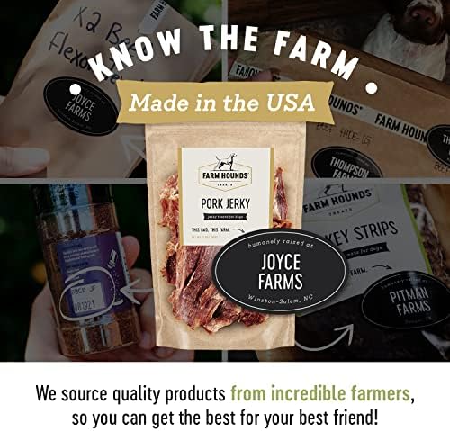 Farm Hounds - Pork Jerky - Premium Natural Jerky for Dogs - 100% Humanely Raised Pork - Break-to-Size - Great for Training & Treats - No Added Fillers - Made in USA - 3.5 oz - 1 Pack