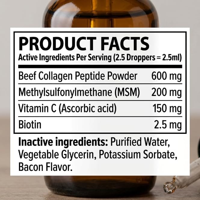 Natures Paw Liquid Collagen for Dogs – Healthy Skin & Coat, Supports Joint, 60ml / 2 fl.oz