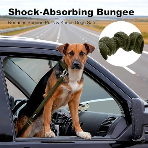 Dog Seat Belt for Car, Car Harness with Locking Aluminum Hook