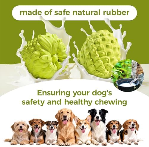 MewaJump Dog Chew Toys, Rubber Dog Toys Squeaky Toys for Aggressive Chewers