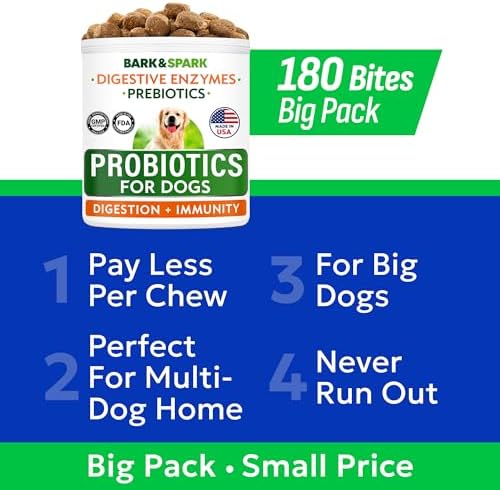 BARK&SPARK Dog Probiotics - Digestive Health Supplement Chews